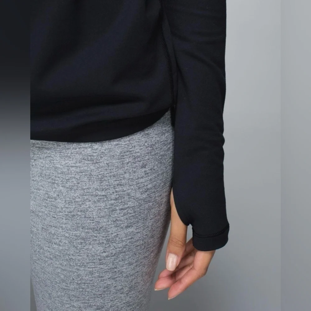 Lululemon Healthy Heart Pullover Crossover Cowl Neck Black size 6